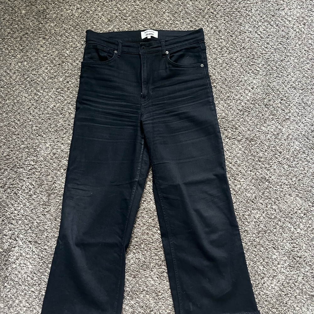 Reformation black slim wide leg jeans - stretch!
